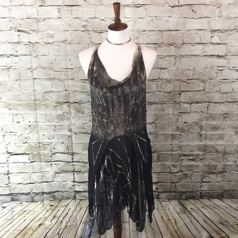 || All Saints || Gray Elena Sequin Dress UK12/US8